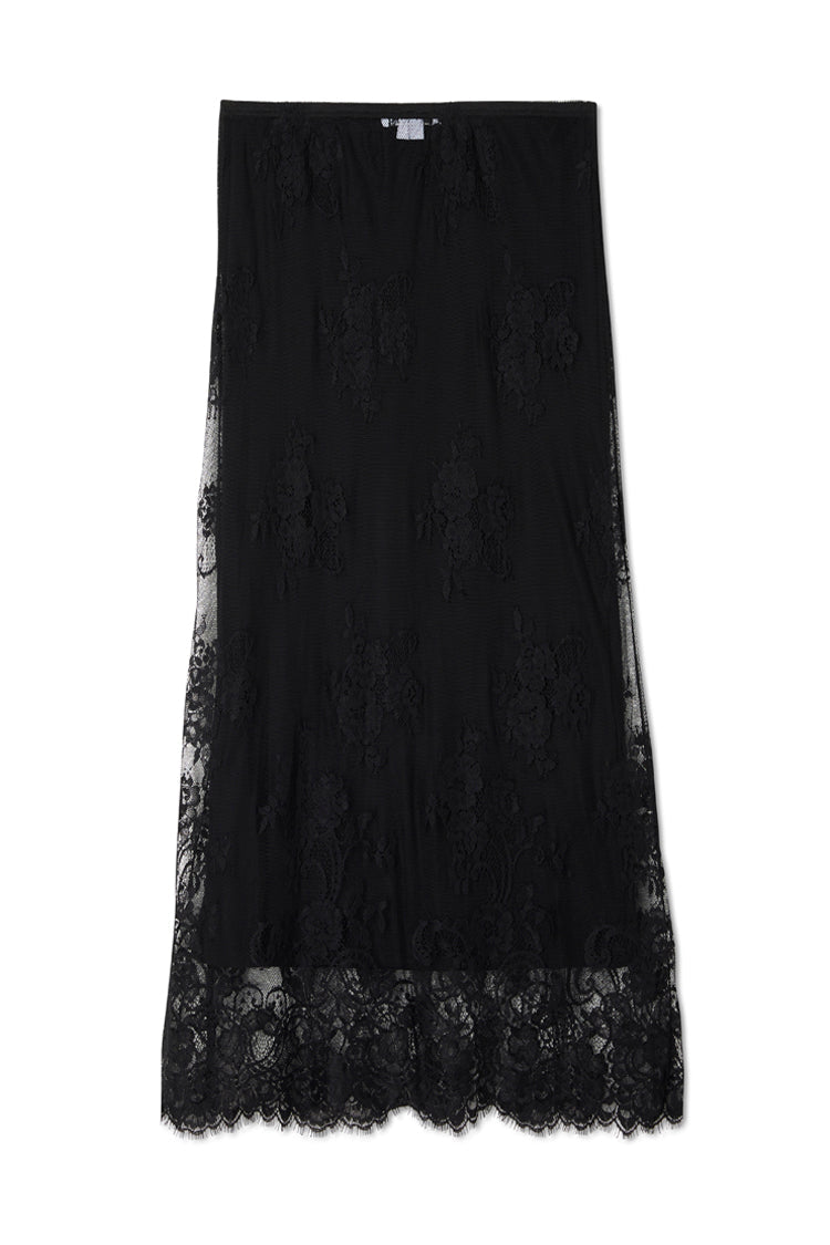  Black Fine Lace Skirt