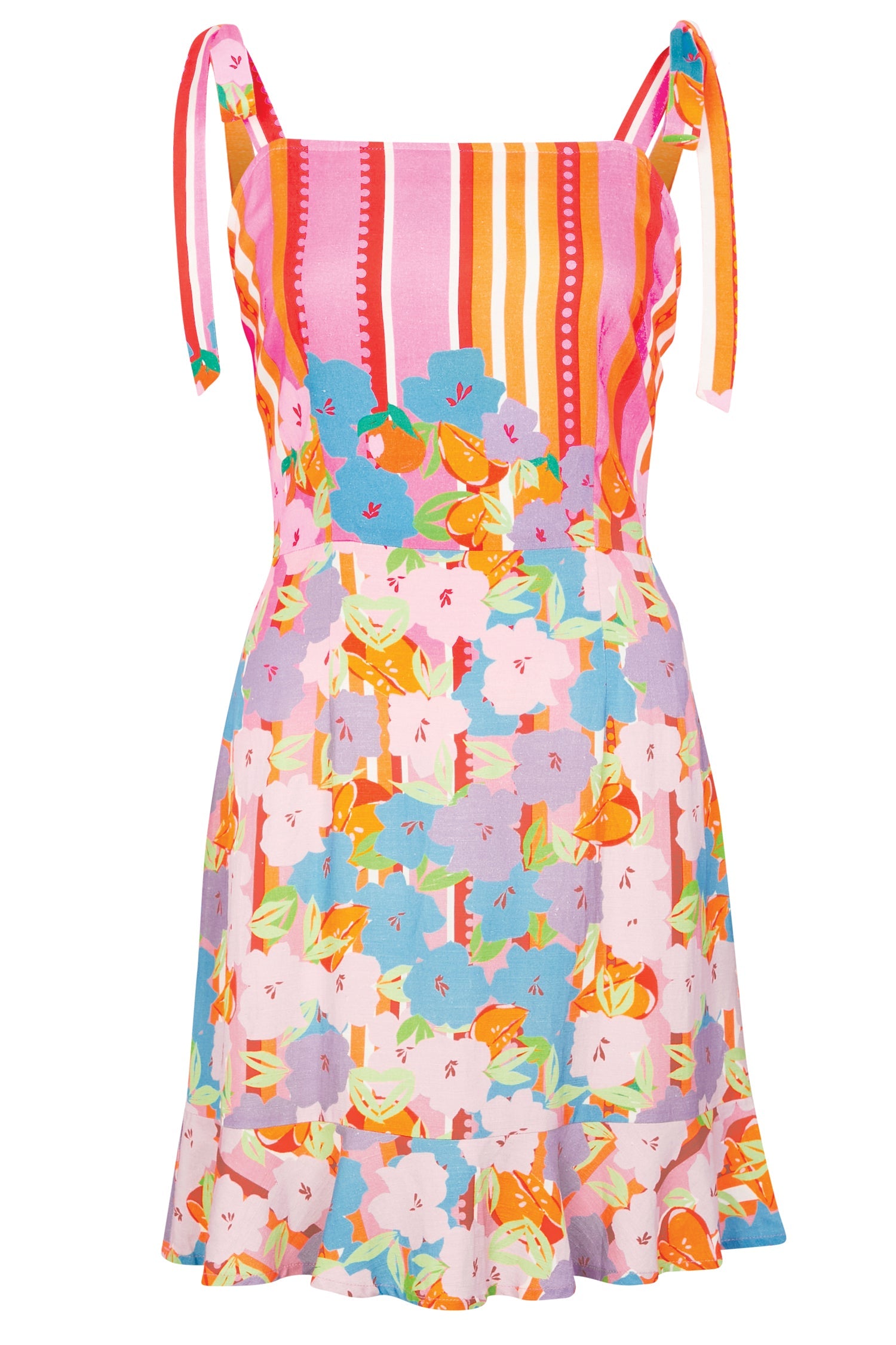  Floral Mykonos Cotton Linen Dress
