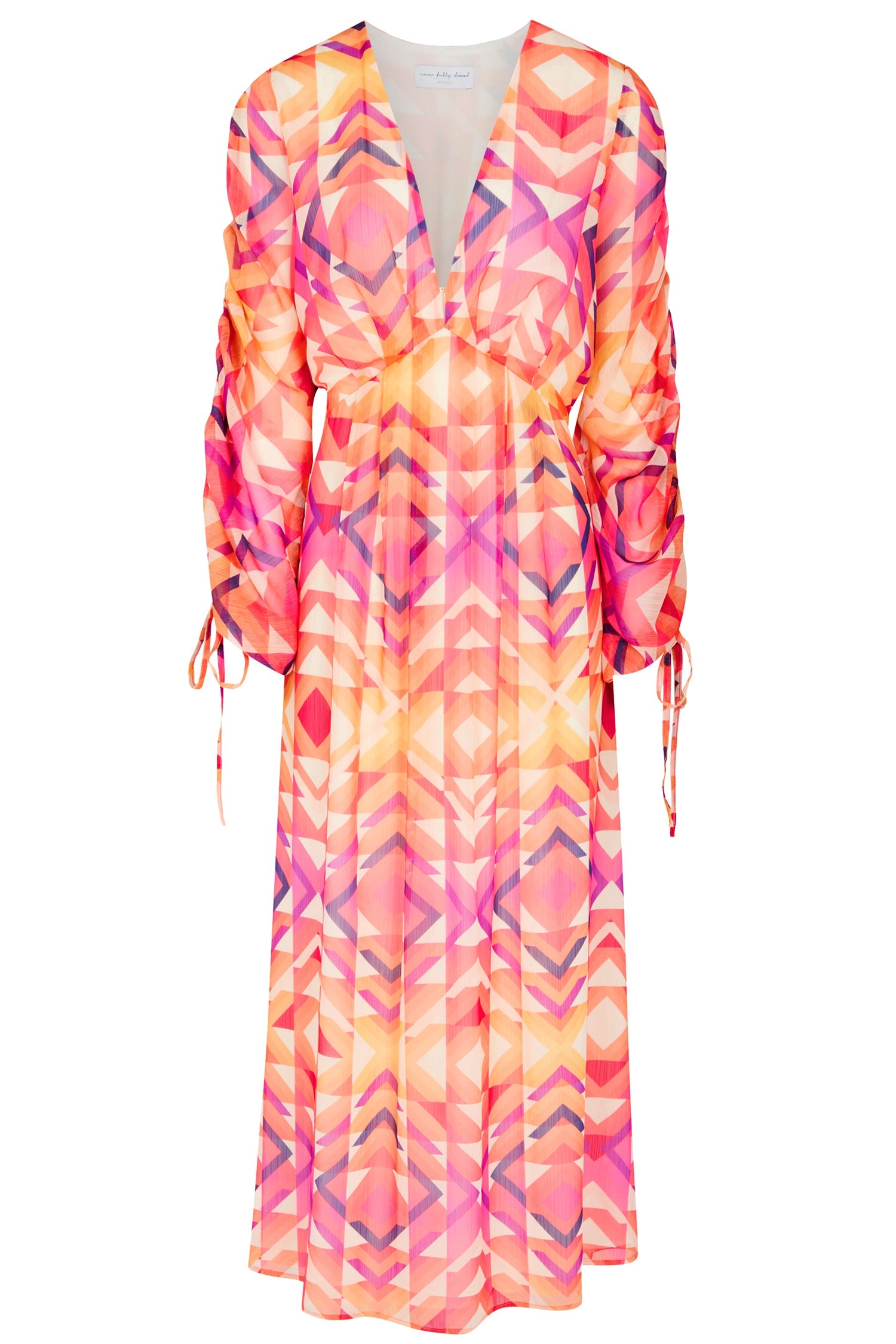  Pink Geo Midi Dress