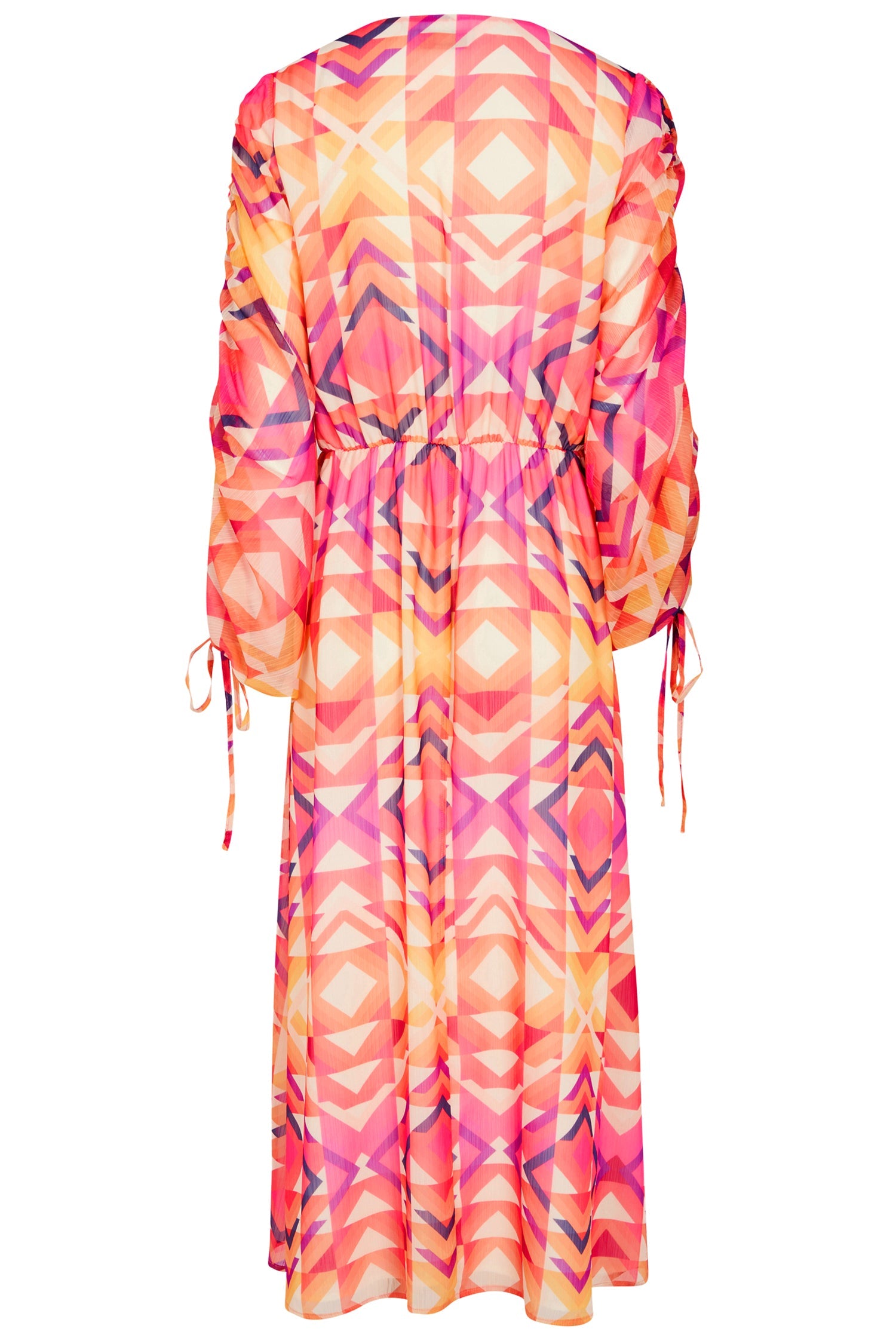 Pink Geo Midi Dress