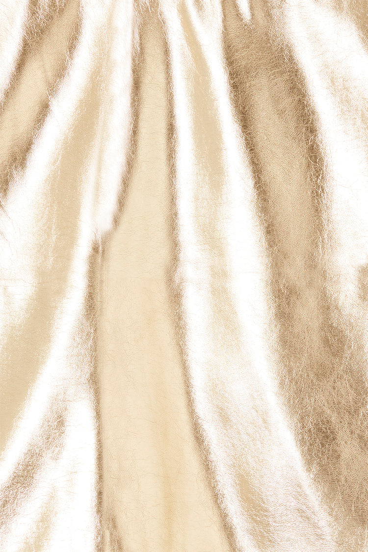 NEVER FULLY DRESSED Gold Vegan Leather Mini Wrap Skirt