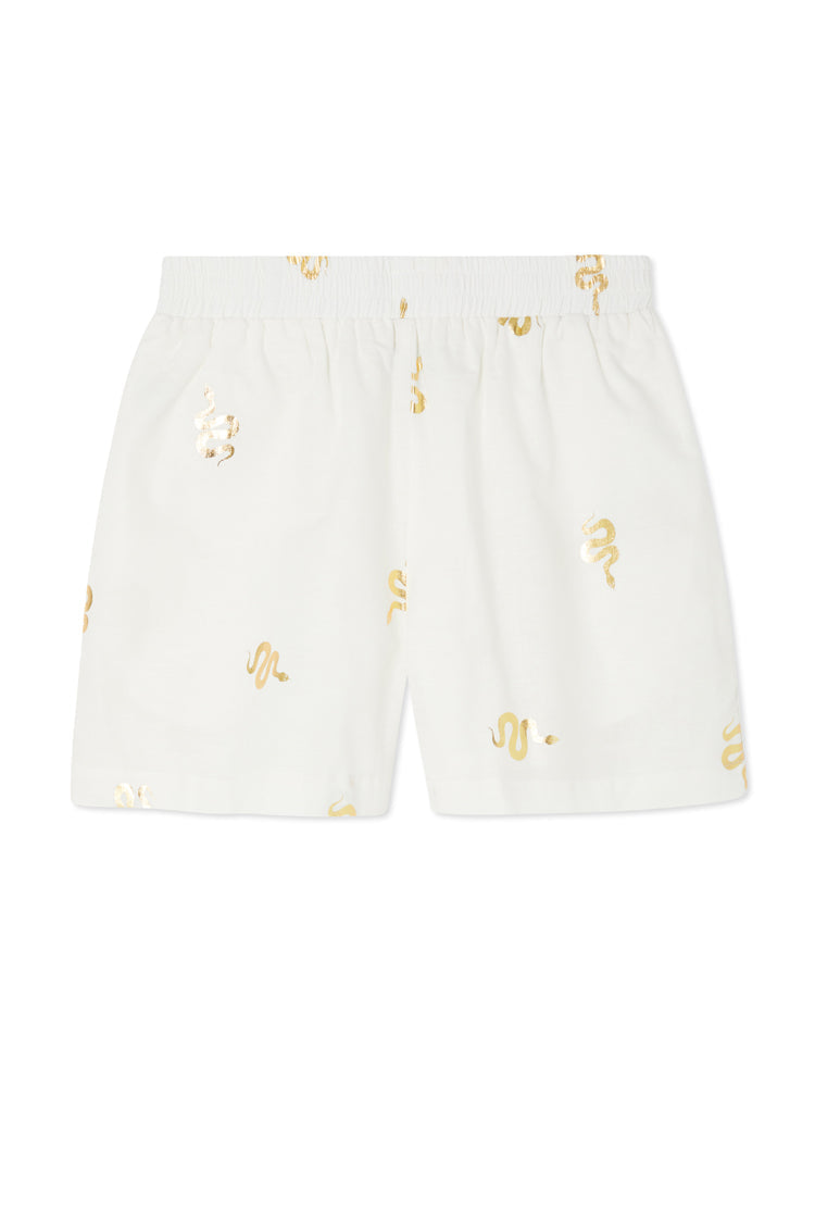 NEVER FULLY DRESSED Gold Snake Elissa Shorts
