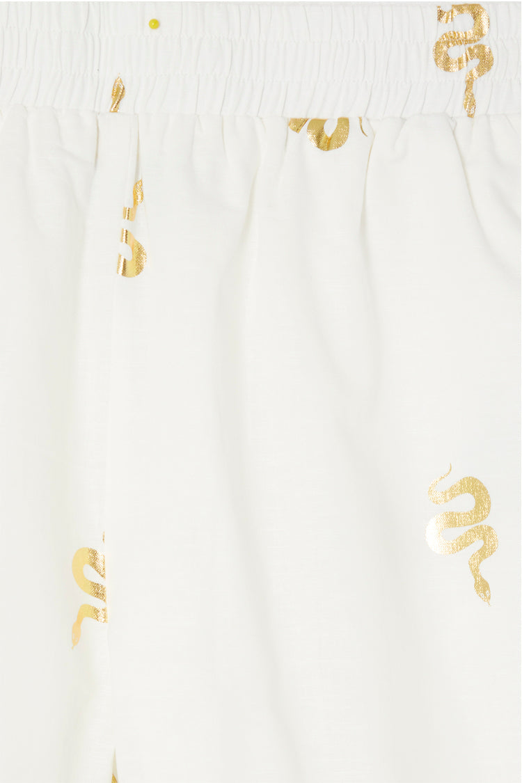 NEVER FULLY DRESSED Gold Snake Elissa Shorts