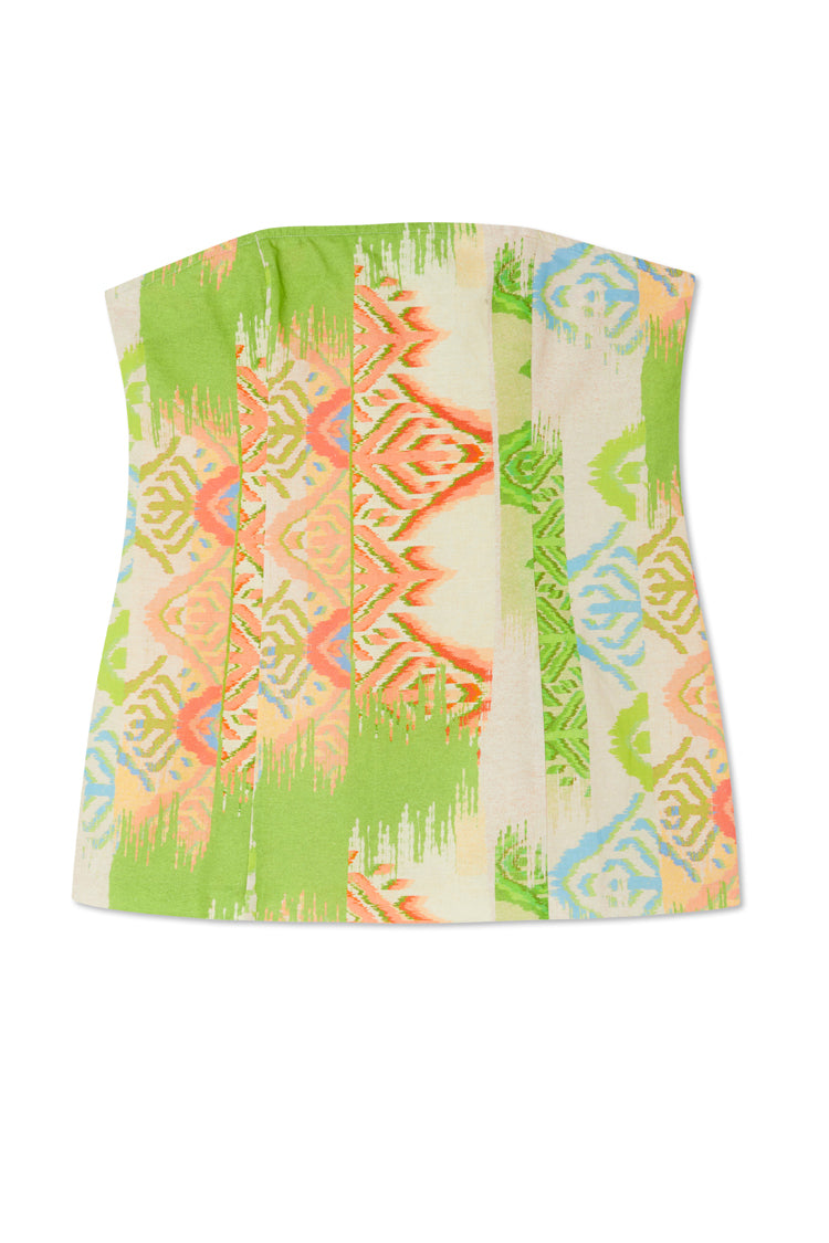 NEVER FULLY DRESSED Green Abstract Sol Bandeau Top
