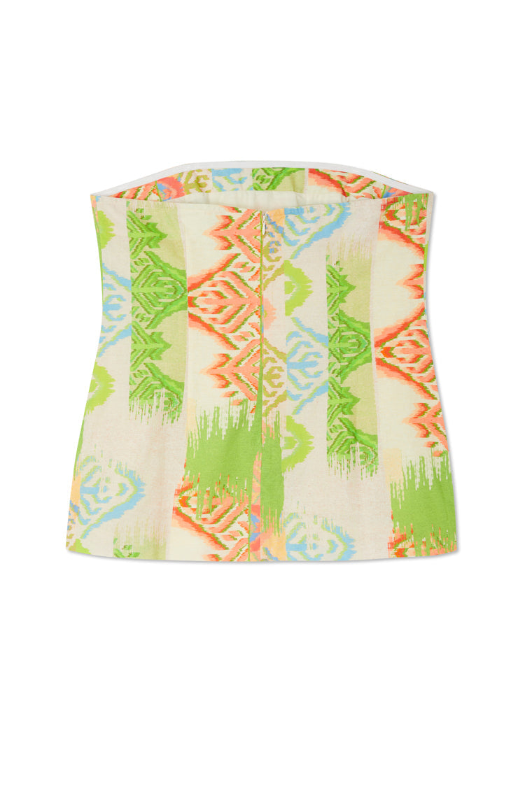NEVER FULLY DRESSED Green Abstract Sol Bandeau Top