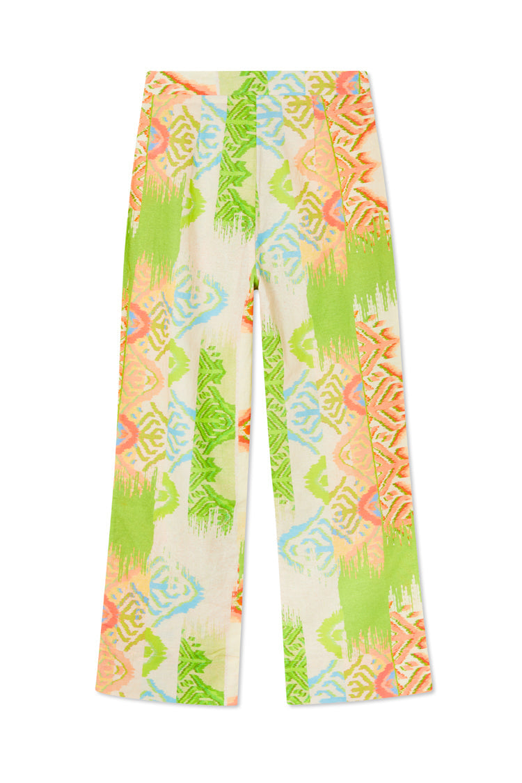 NEVER FULLY DRESSED Green Abstract Trousers