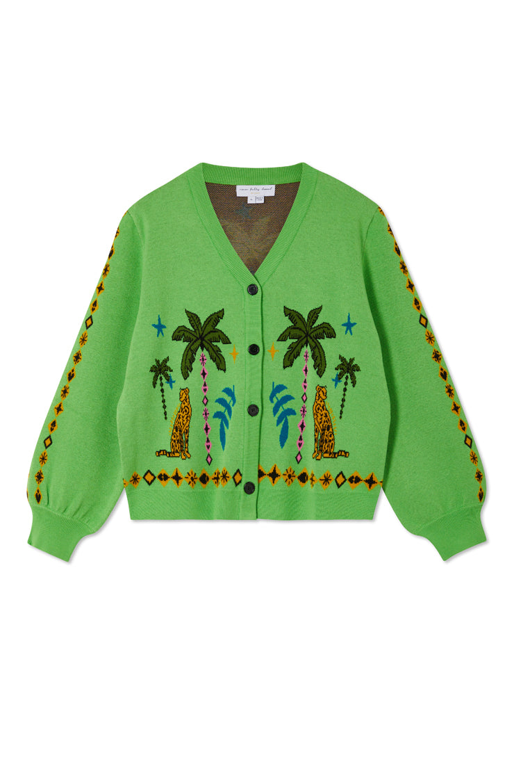 NEVER FULLY DRESSED Green Running Wilder Cardigan