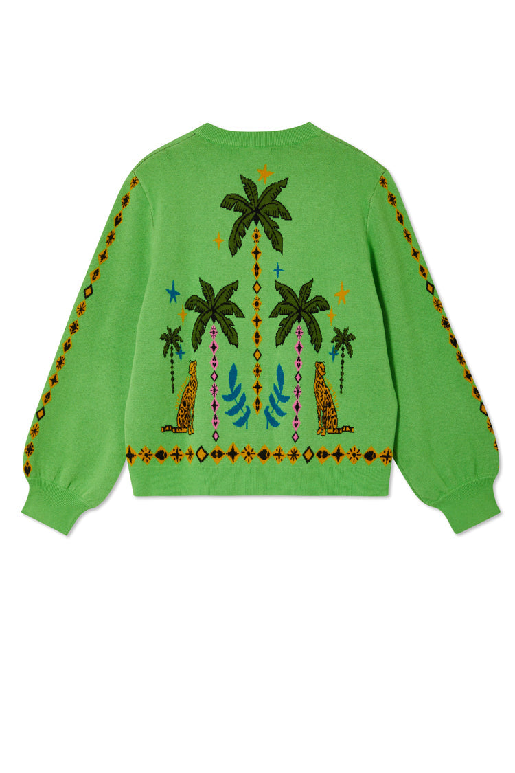 NEVER FULLY DRESSED Green Running Wilder Cardigan