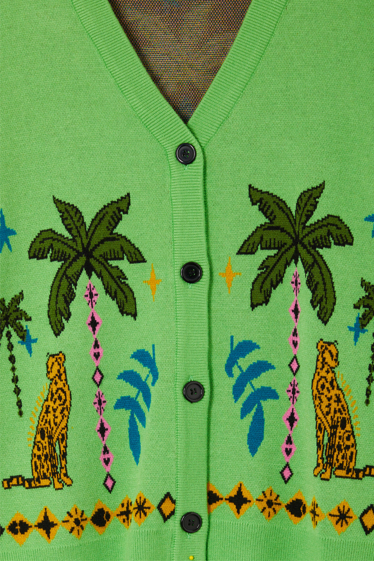 NEVER FULLY DRESSED Green Running Wilder Cardigan
