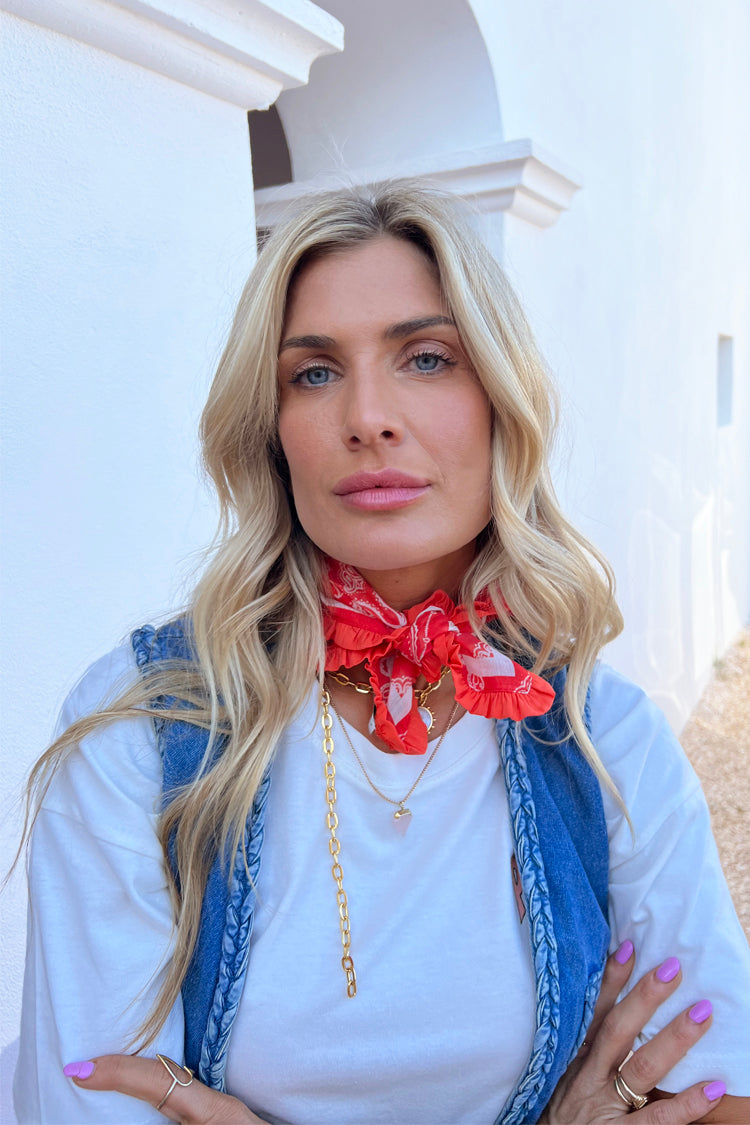 NEVER FULLY DRESSED Red Bandana With Ruffle