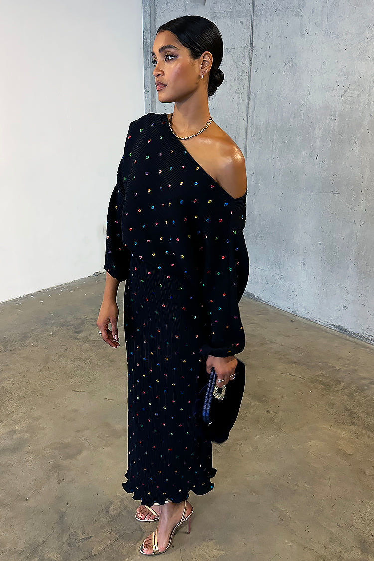 NEVER FULLY DRESSED Multi Spot Long Sleeve Tilly Dress