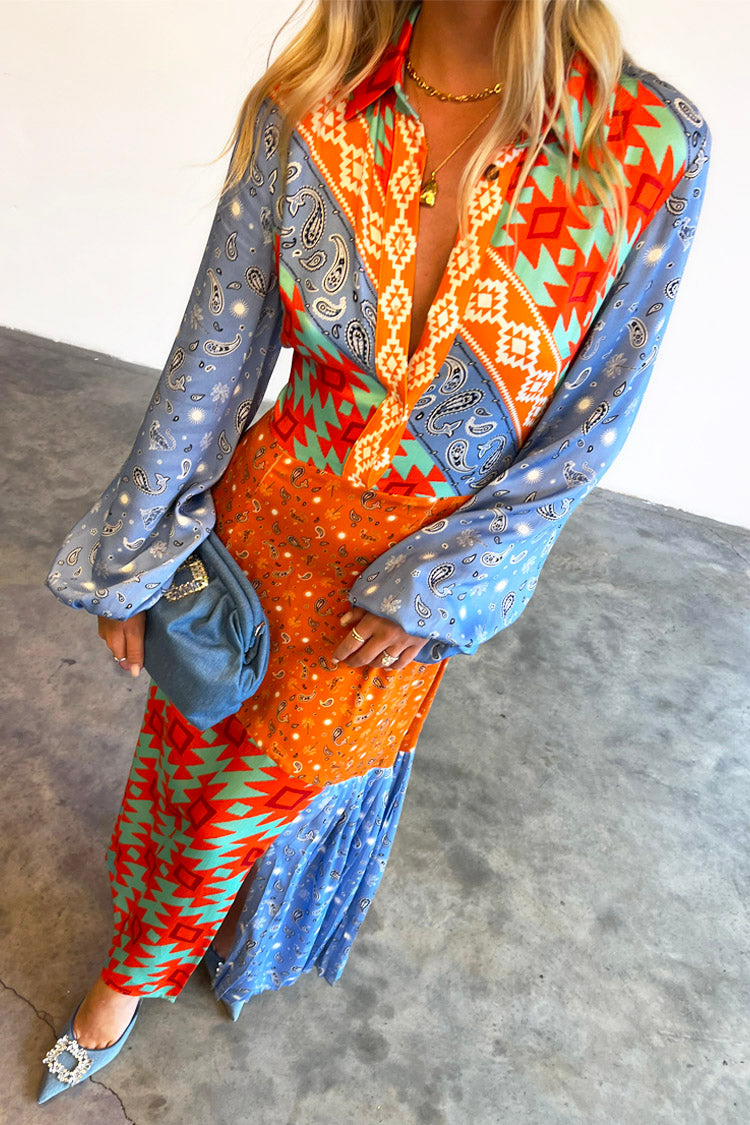  Blue Clash Effie Shirt Dress