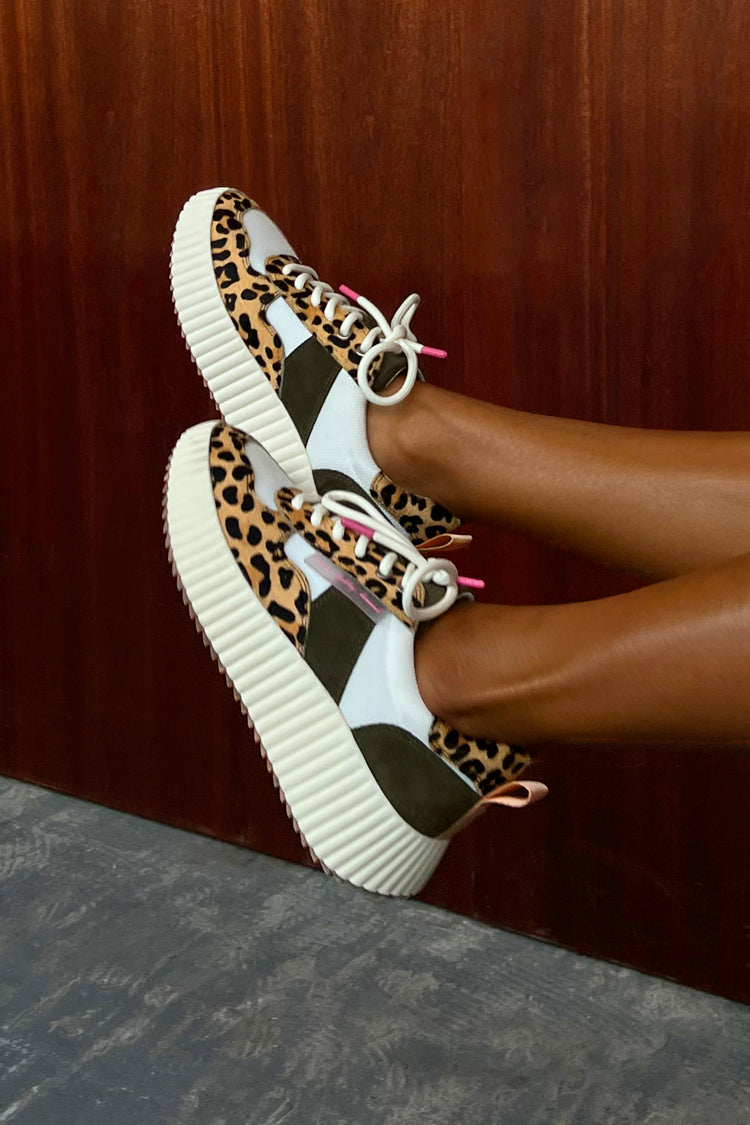 NEVER FULLY DRESSED NFD Leopard And Khaki Trainer
