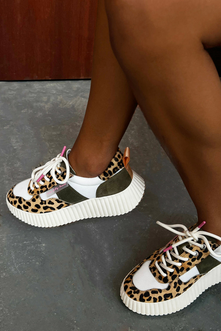 NEVER FULLY DRESSED NFD Leopard And Khaki Trainer