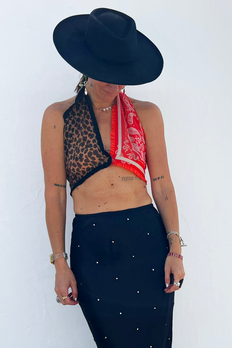 NEVER FULLY DRESSED Red Bandana With Ruffle