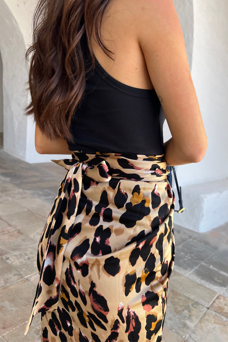 NEVER FULLY DRESSED Brown Leopard Jaspre Skirt Petite