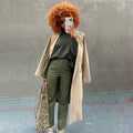 NEVER FULLY DRESSED Khaki Vegan Leather Trouser