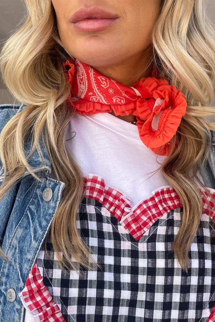 NEVER FULLY DRESSED Red Bandana With Ruffle