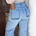 NEVER FULLY DRESSED Scallop Detail Straight Leg Jeans