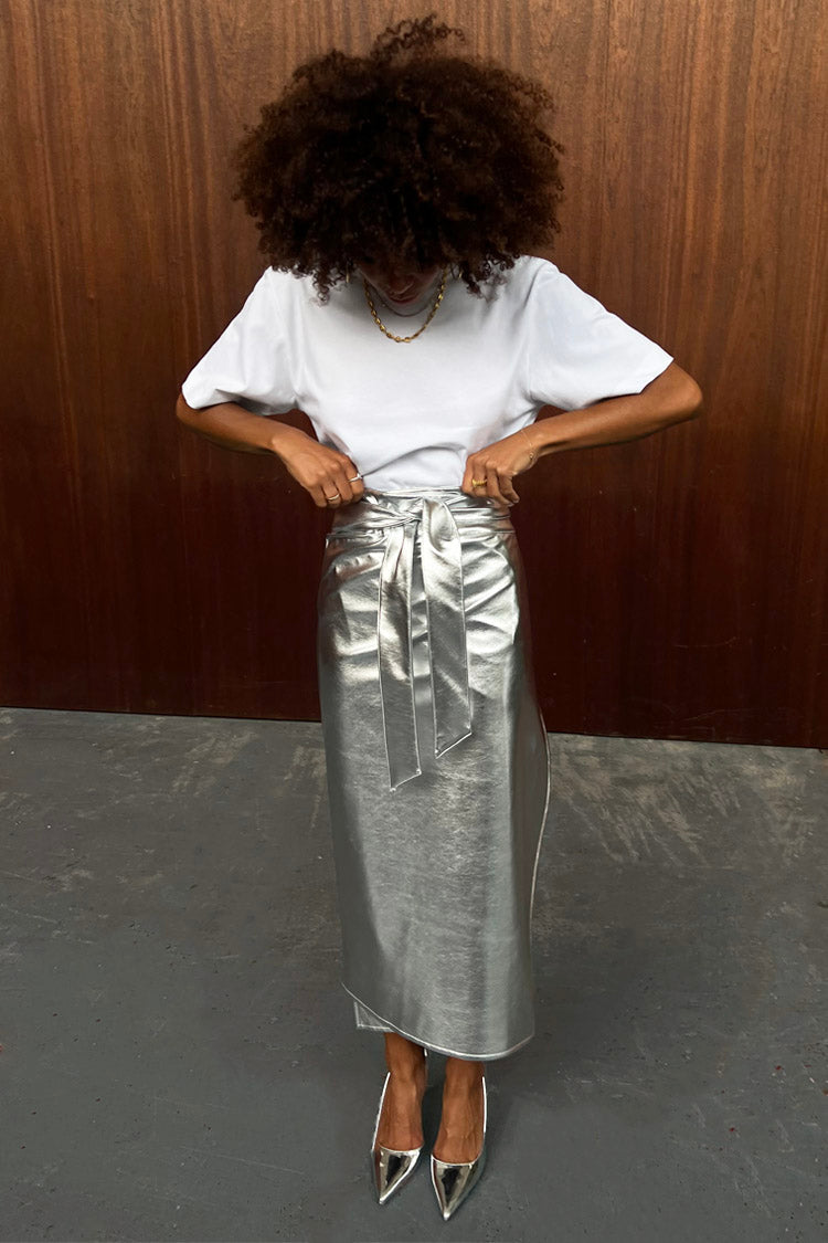 NEVER FULLY DRESSED Silver Vegan Leather Jaspre
