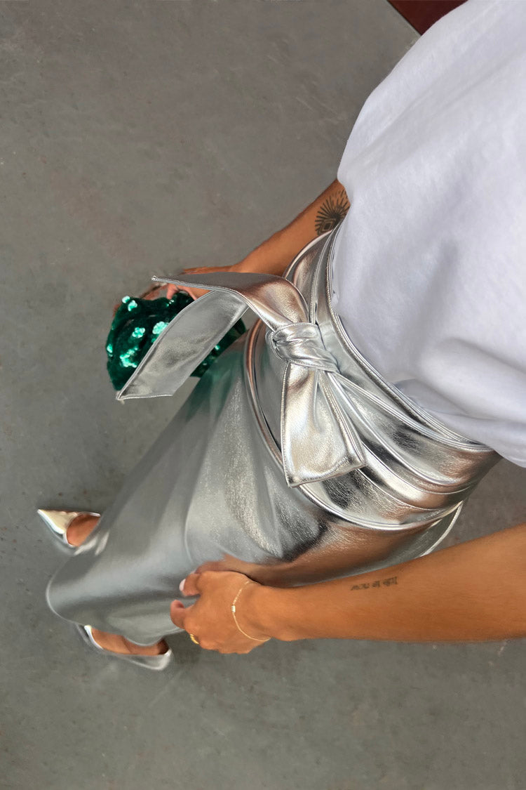 NEVER FULLY DRESSED Silver Vegan Leather Jaspre