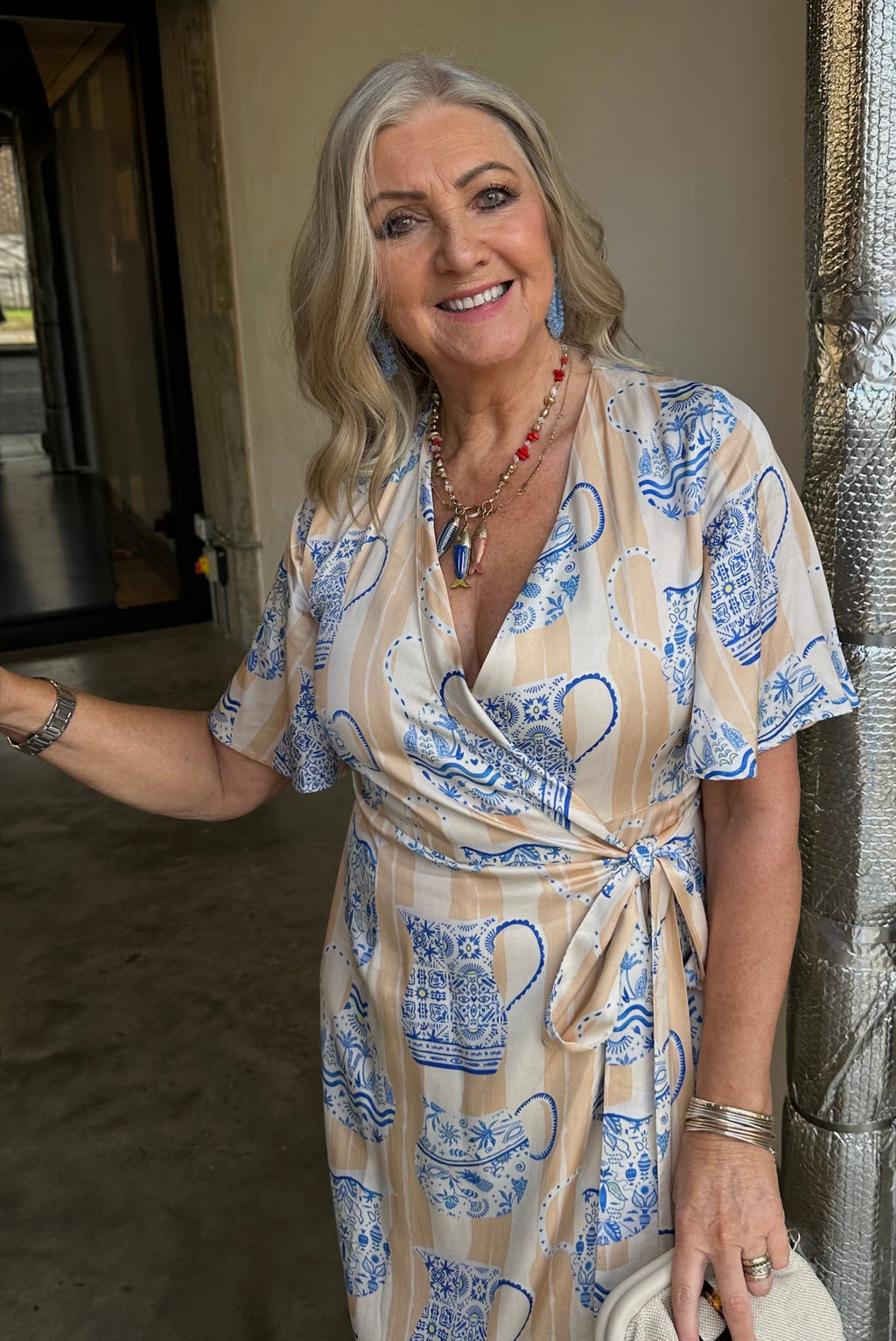 NEVER FULLY DRESSED Sicilian Ceryes Wrap Dress