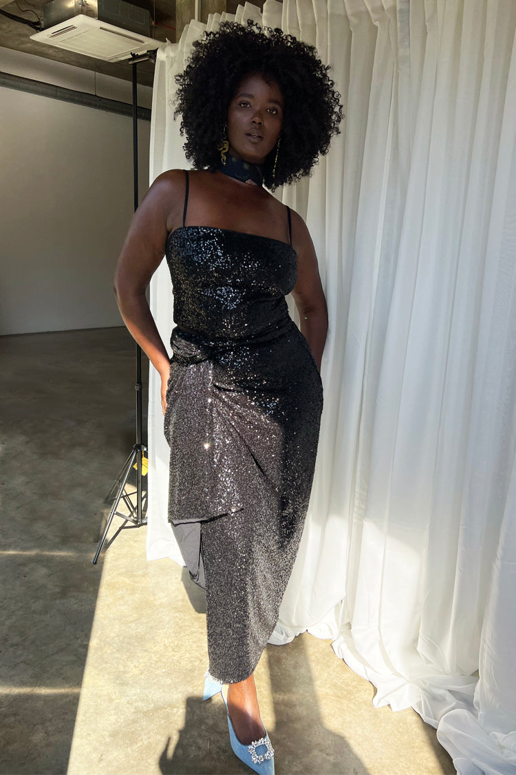 NEVER FULLY DRESSED Black Sequin Jaspre Skirt