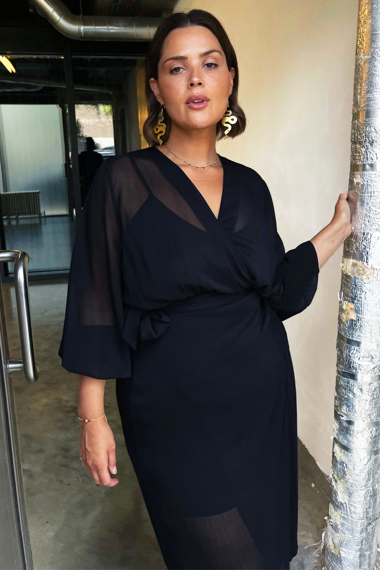 NEVER FULLY DRESSED Black Sheer Midaxi Vienna