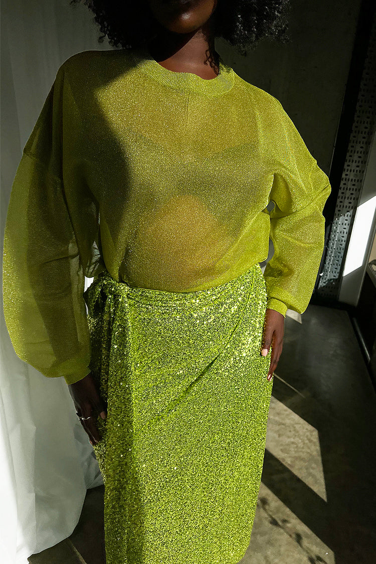 NEVER FULLY DRESSED Lime Sheer Zazi Jumper