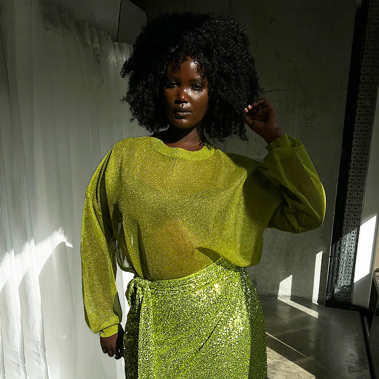NEVER FULLY DRESSED Lime Sheer Zazi Jumper