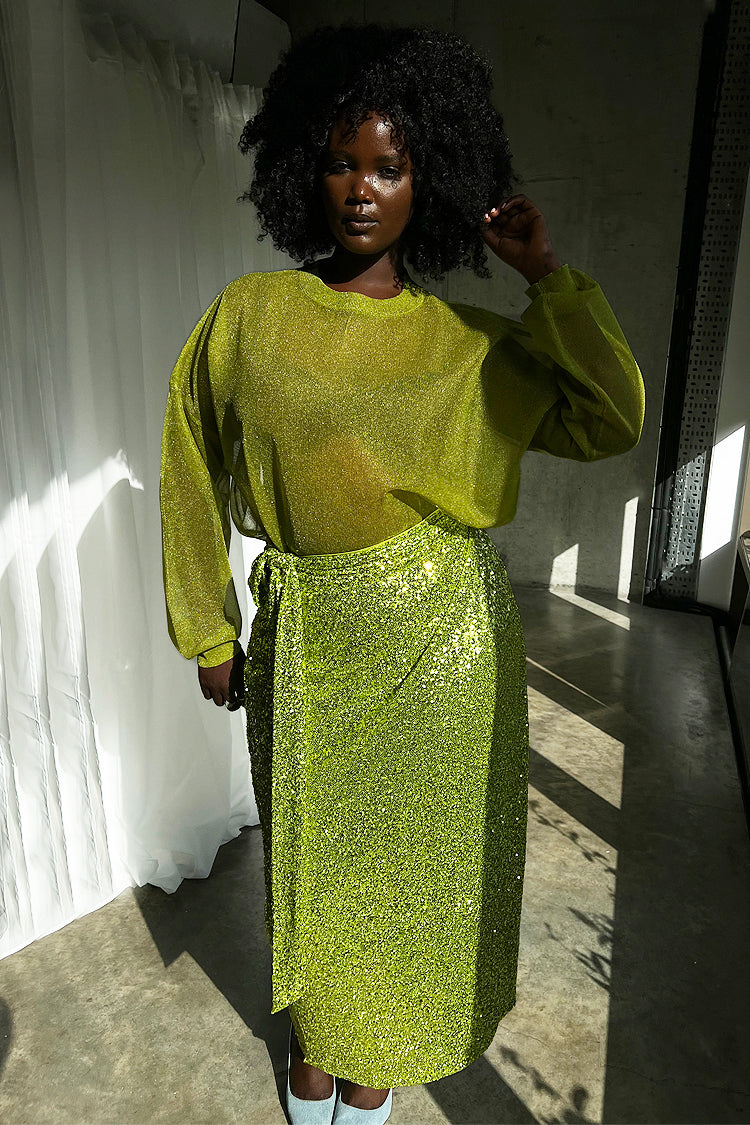 NEVER FULLY DRESSED Lime Sheer Zazi Jumper