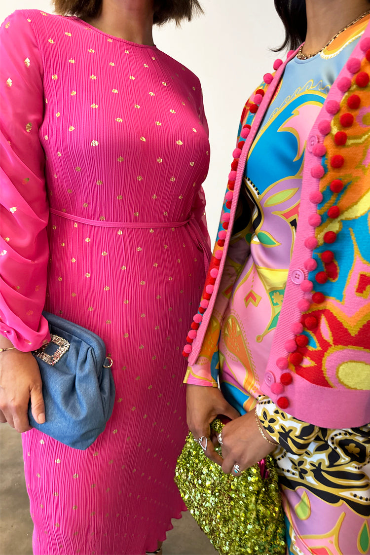 NEVER FULLY DRESSED Pink Bon Plisse Dress