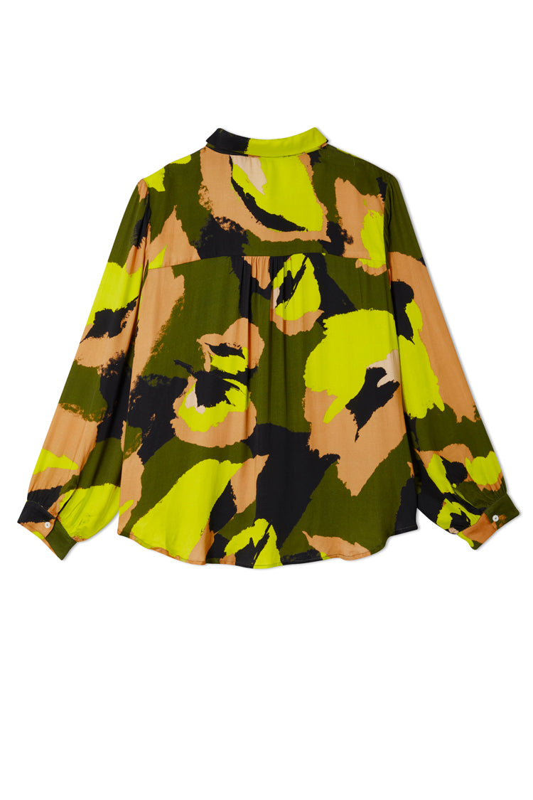 NEVER FULLY DRESSED Lime And Khaki Abstract Sami Shirt