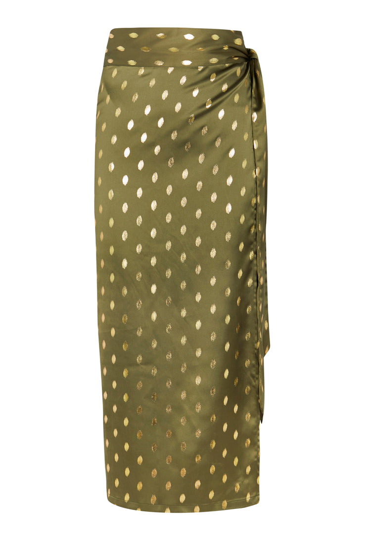 NEVER FULLY DRESSED Khaki Jaspre Skirt With Gold Fleck