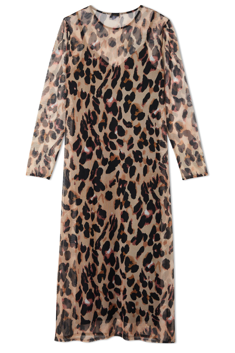 NEVER FULLY DRESSED Leopard Mesh Dress