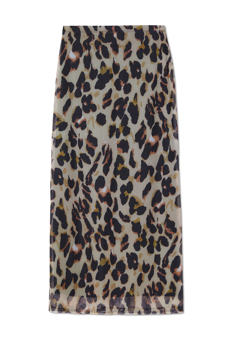 NEVER FULLY DRESSED Leopard Mesh Skirt