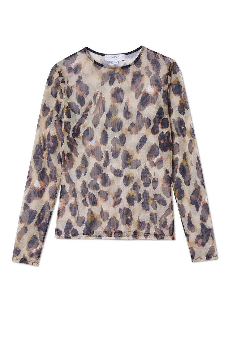 NEVER FULLY DRESSED Leopard Mesh Top