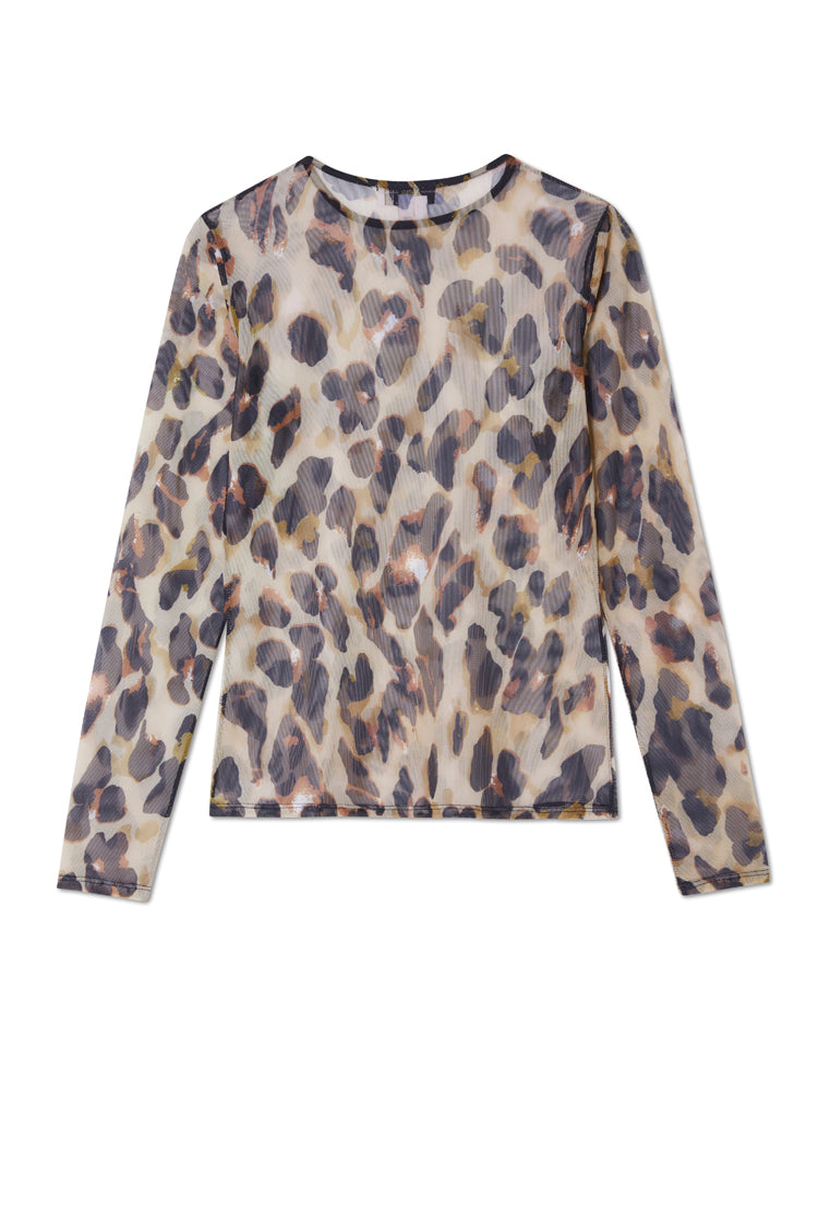 NEVER FULLY DRESSED Leopard Mesh Top