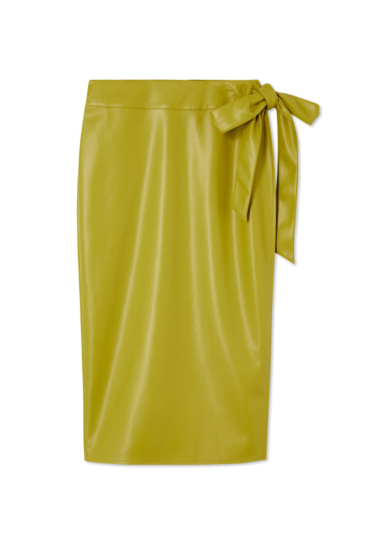 NEVER FULLY DRESSED Lime Vegan Leather Jaspre Skirt