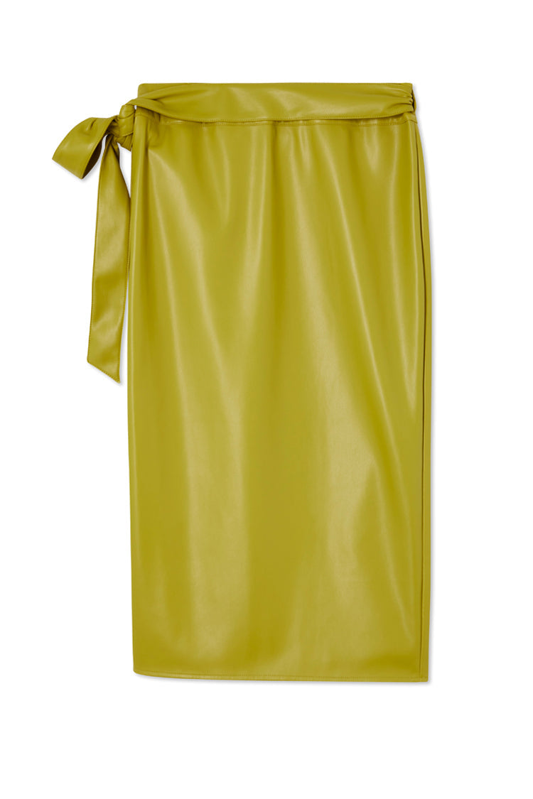 NEVER FULLY DRESSED Lime Vegan Leather Jaspre Skirt