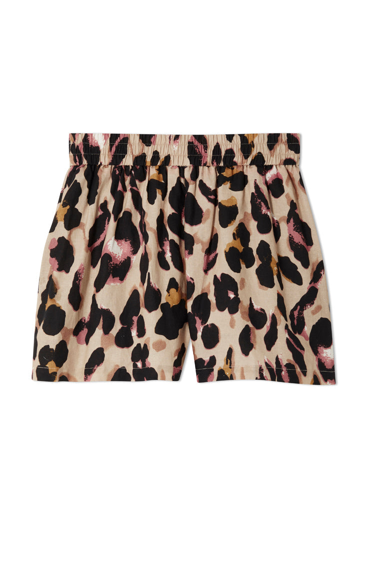 NEVER FULLY DRESSED Linen Leopard Shorts