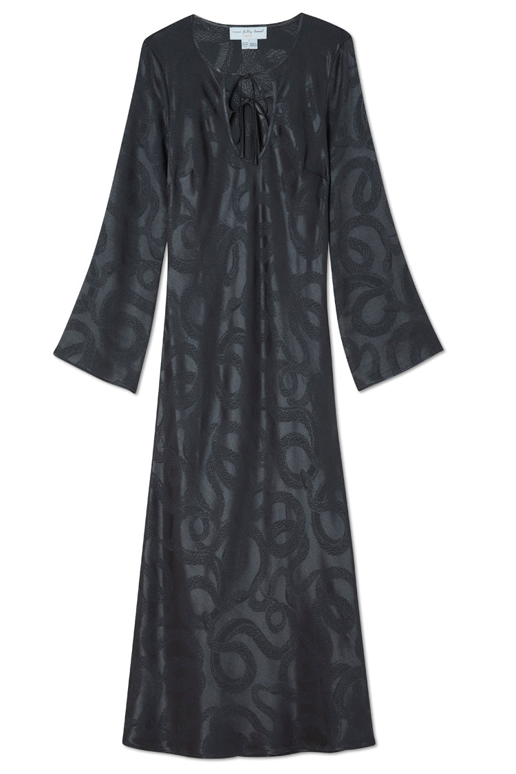 NEVER FULLY DRESSED Charcoal Snake Jacquard Maeve Dress