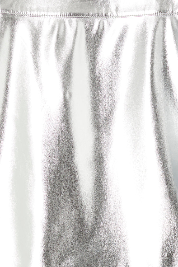 NEVER FULLY DRESSED Silver Vegan Leather Mini Jaspre Skirt