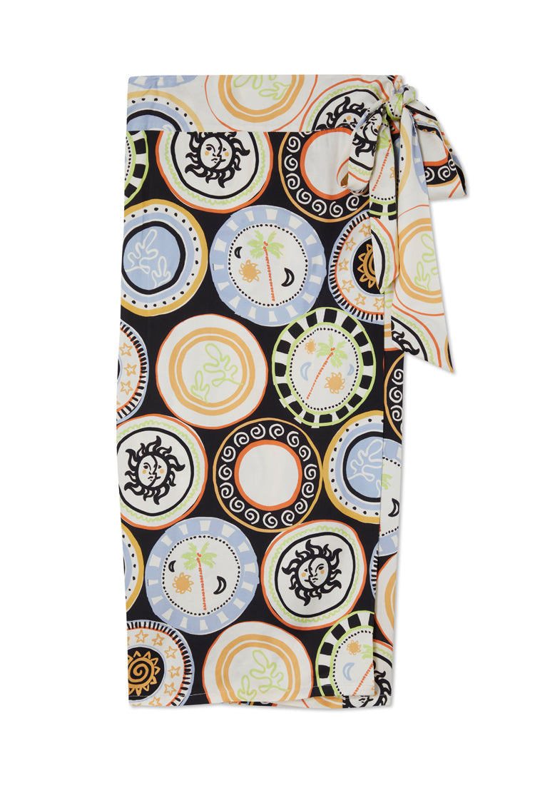 NEVER FULLY DRESSED Mono Mosaic Plate Jaspre Wrap Skirt