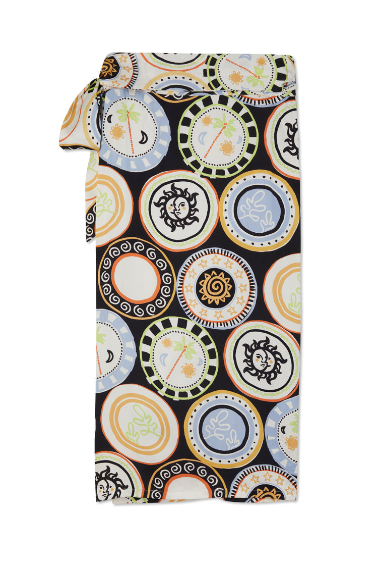 NEVER FULLY DRESSED Mono Mosaic Plate Jaspre Wrap Skirt