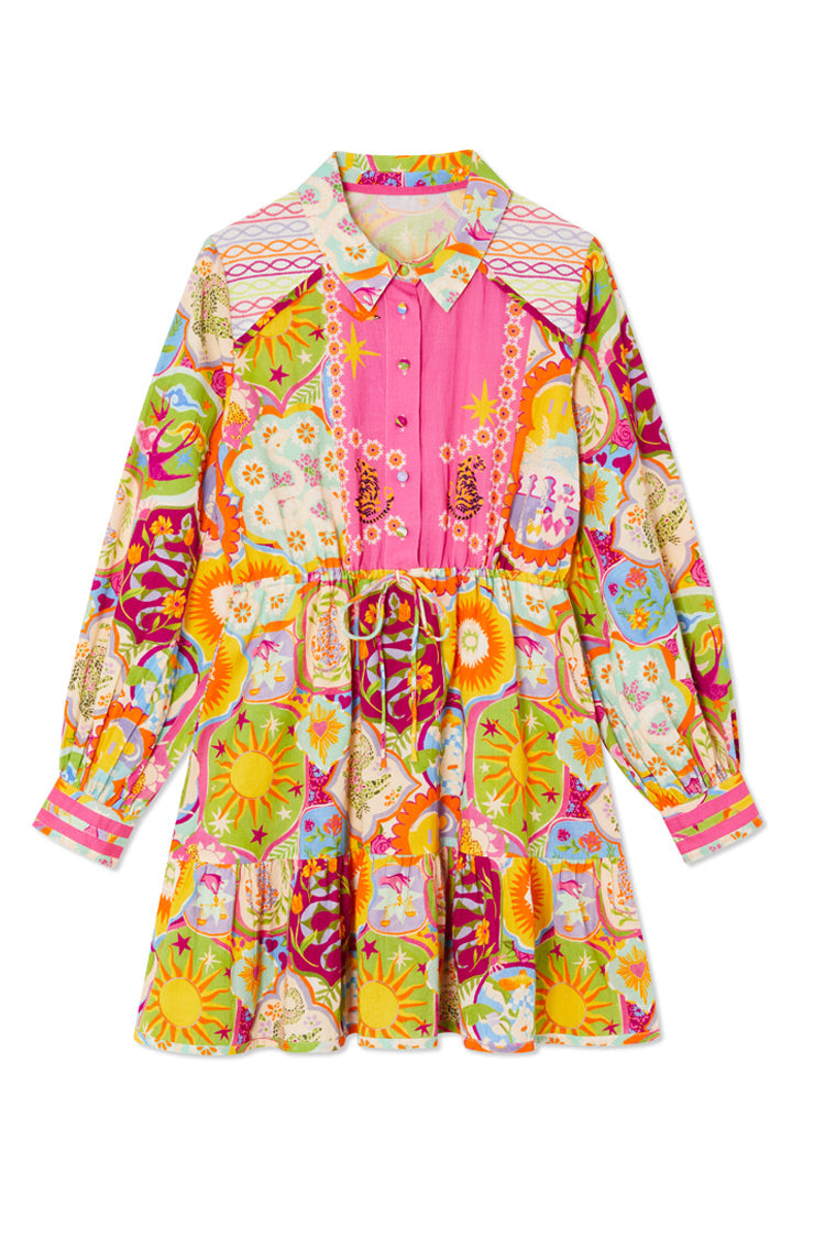 NEVER FULLY DRESSED Mosaic Savannah Mini Dress Petite
