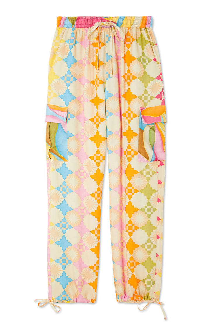 NEVER FULLY DRESSED Multi Abstract Cargo Trousers