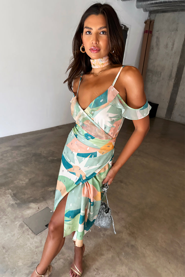 NEVER FULLY DRESSED Sage Lyra Jaspre Wrap Skirt