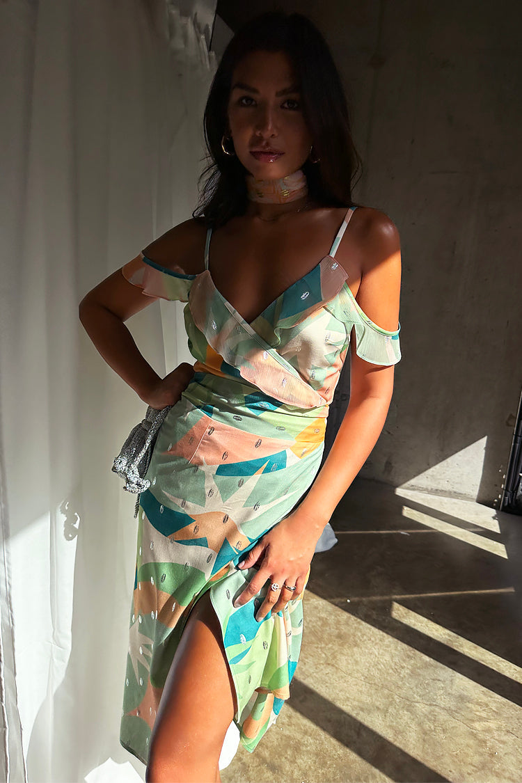 NEVER FULLY DRESSED Sage Lyra Jaspre Wrap Skirt