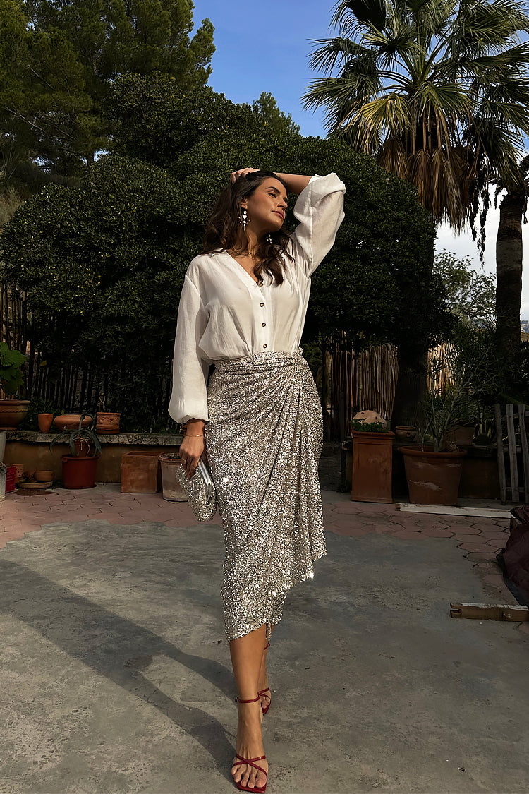 NEVER FULLY DRESSED Sequin Maxi Wrap Jaspre Skirt